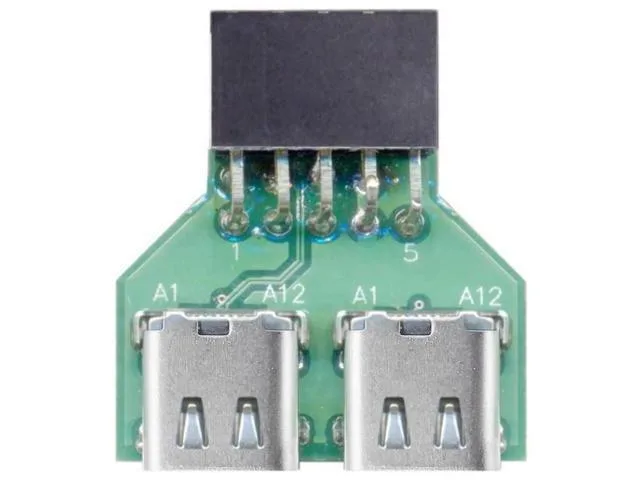 LORDWORLD LORDWORLD Dual USB-C Female to USB 2.0 9/10-pin Header Adapter 480Mbps — product photo