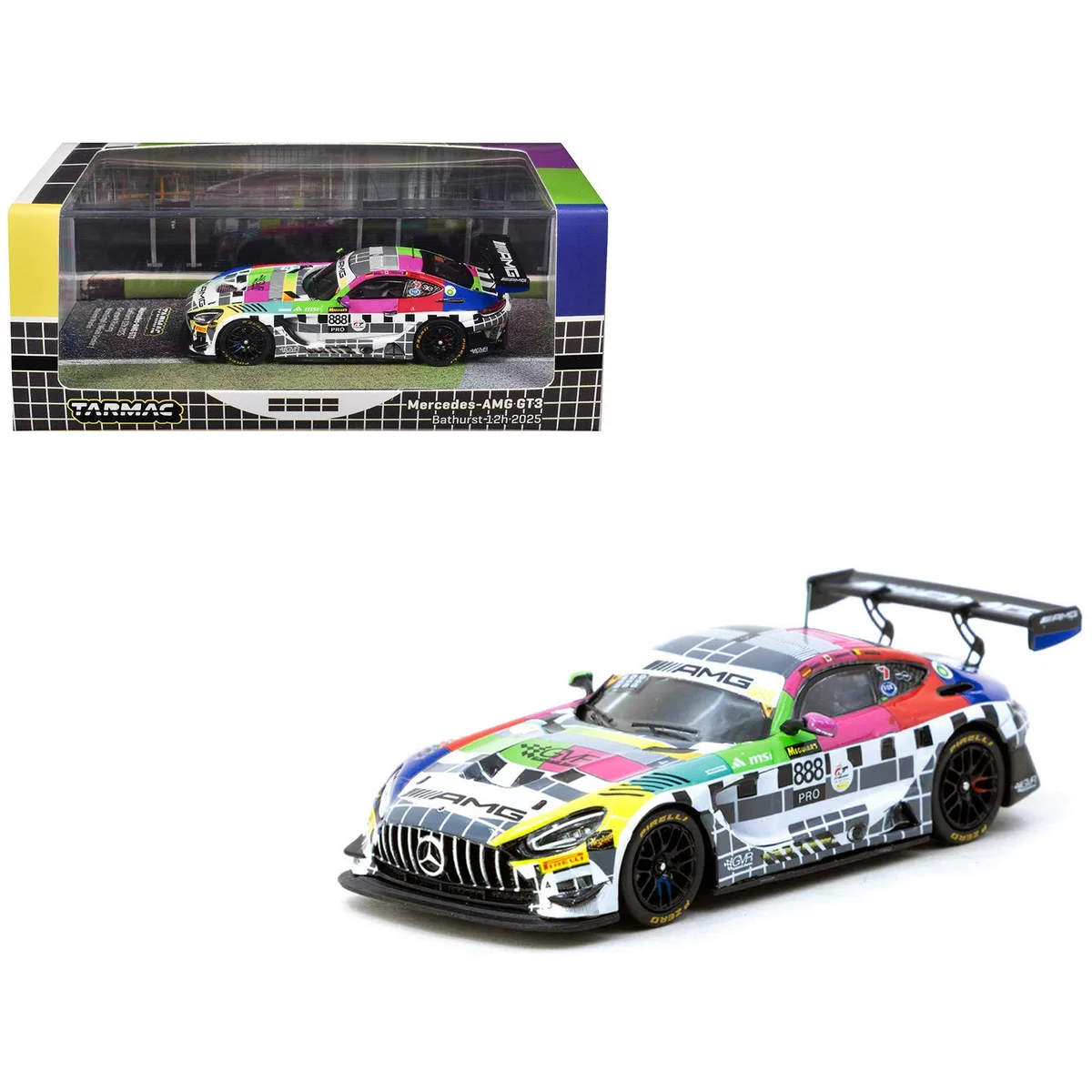 Tarmac Works Tarmac Works Mercedes-AMG GT3 #888 GruppeM Racing Bathurst 12 Hour 2025 1/64 Hobby64 Diecast Car — product photo