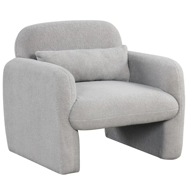 SlickBlue SlickBlue Modern Accent Chair Grey Sherpa 33x30x32 440 lbs — product photo