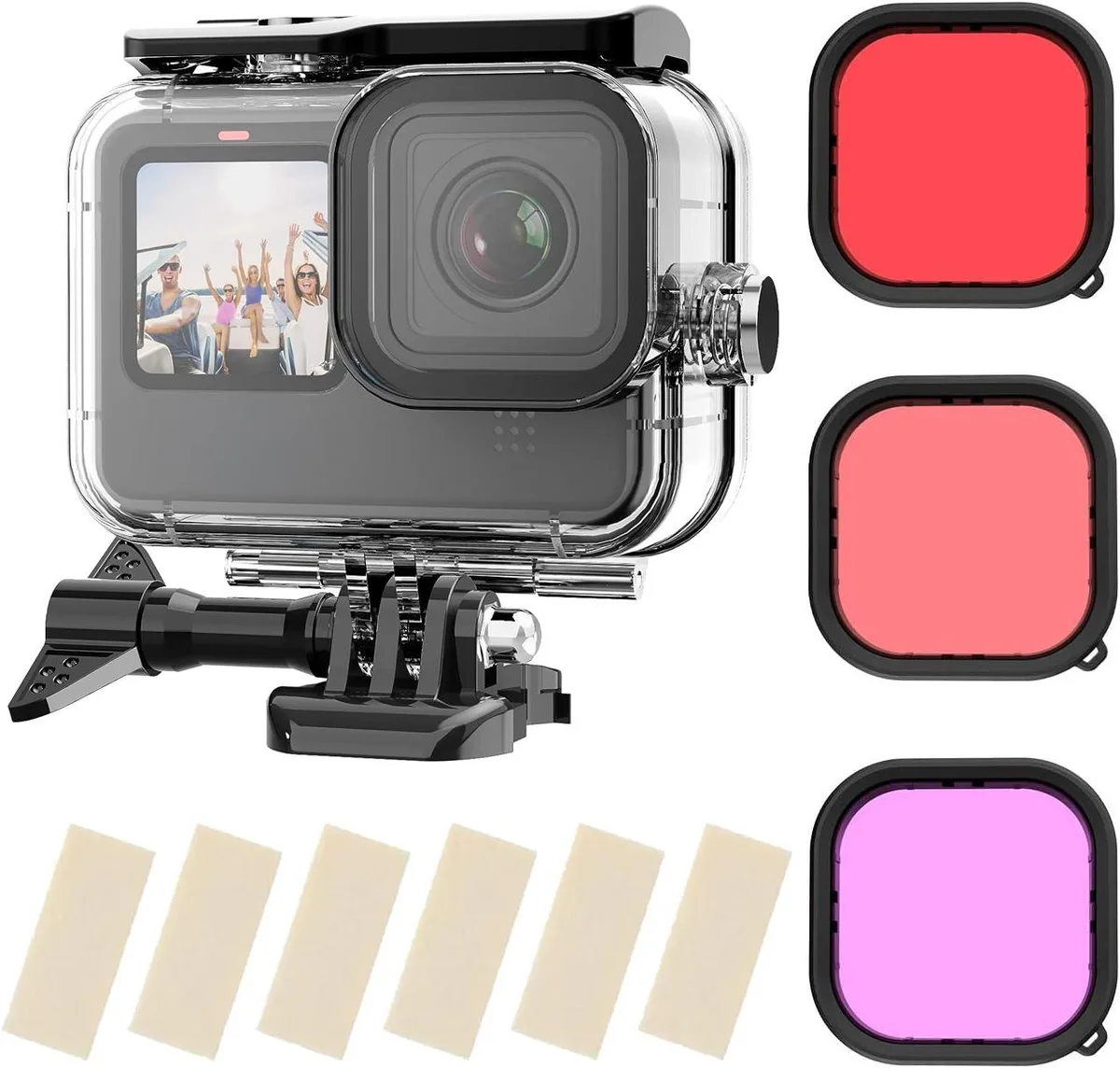 Werleo Werleo Waterproof Case 3-Pack Dive Filter GoPro Hero 12 11 10 9 60m — product photo
