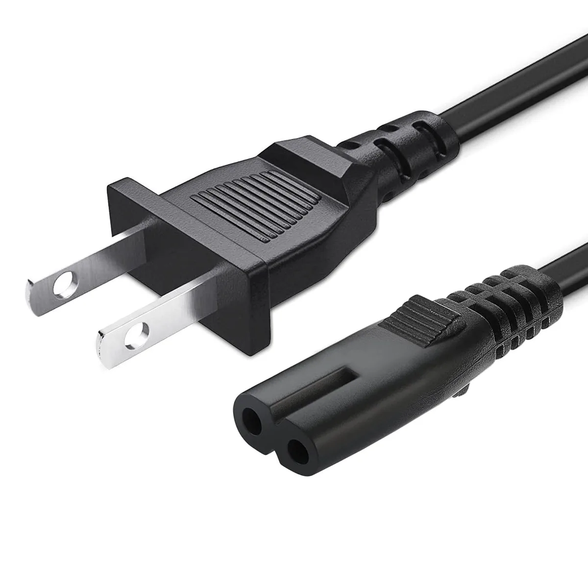 8FT 2 Prong AC Power Cord 18 AWG IEC320 C7 to NEMA 1-15P 125V 10A — product photo