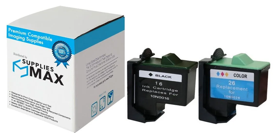 SuppliesMax SuppliesMax Lexmark 10N0202 Inkjet Combo Pack (Black/Color) (NO. 16/NO. 26) — product photo