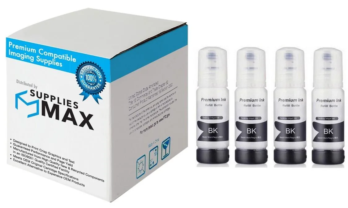 SuppliesMax SuppliesMax T512120-S_4PK Photo Black refill ink bottle 4-pack 5000 pages — product photo