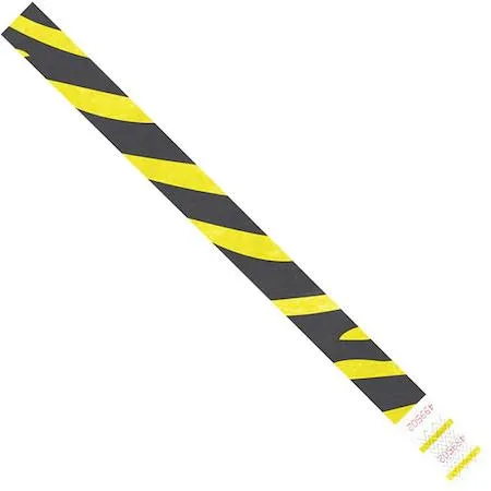 DuPont Tyvek DuPont Tyvek WR108YE Wristbands 3/4 x 10 Yellow Zebra Stripe PK500 — product photo