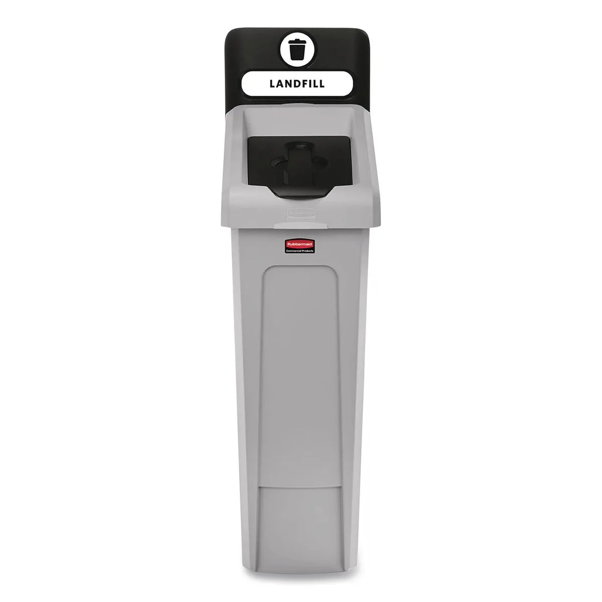 Rubbermaid Rubbermaid Slim Jim Recycling Station Kit 1-Stream Landfill 23 gal Gray/Black 2185053 — product photo