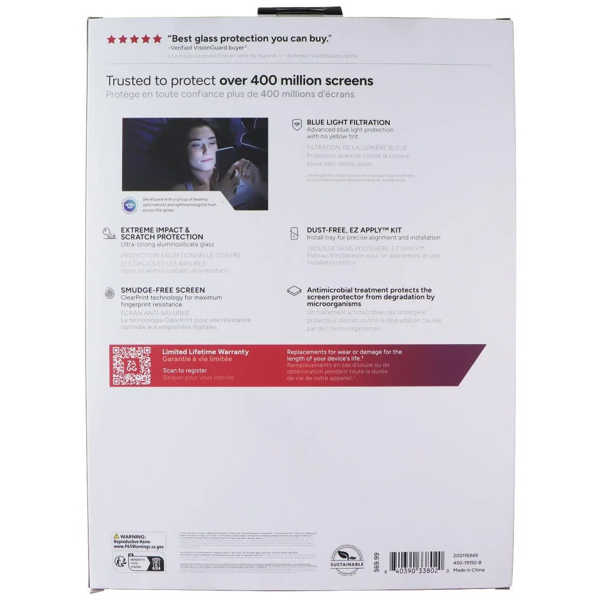 ZAGG ZAGG Blue Light Filtration Screen Protector for Samsung Galaxy Tab S10+ — product photo