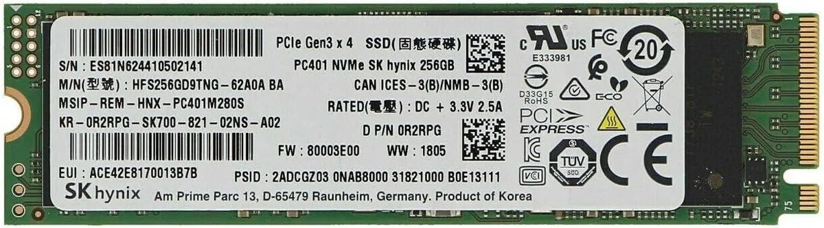  SK hynix HFS256GD9MND-5510A 256 GB NVMe 2 in 1 accessory — product photo