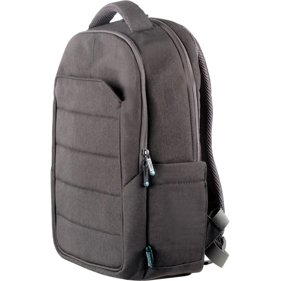 Gray green backpack double compartment 13 14 inch device sleeve