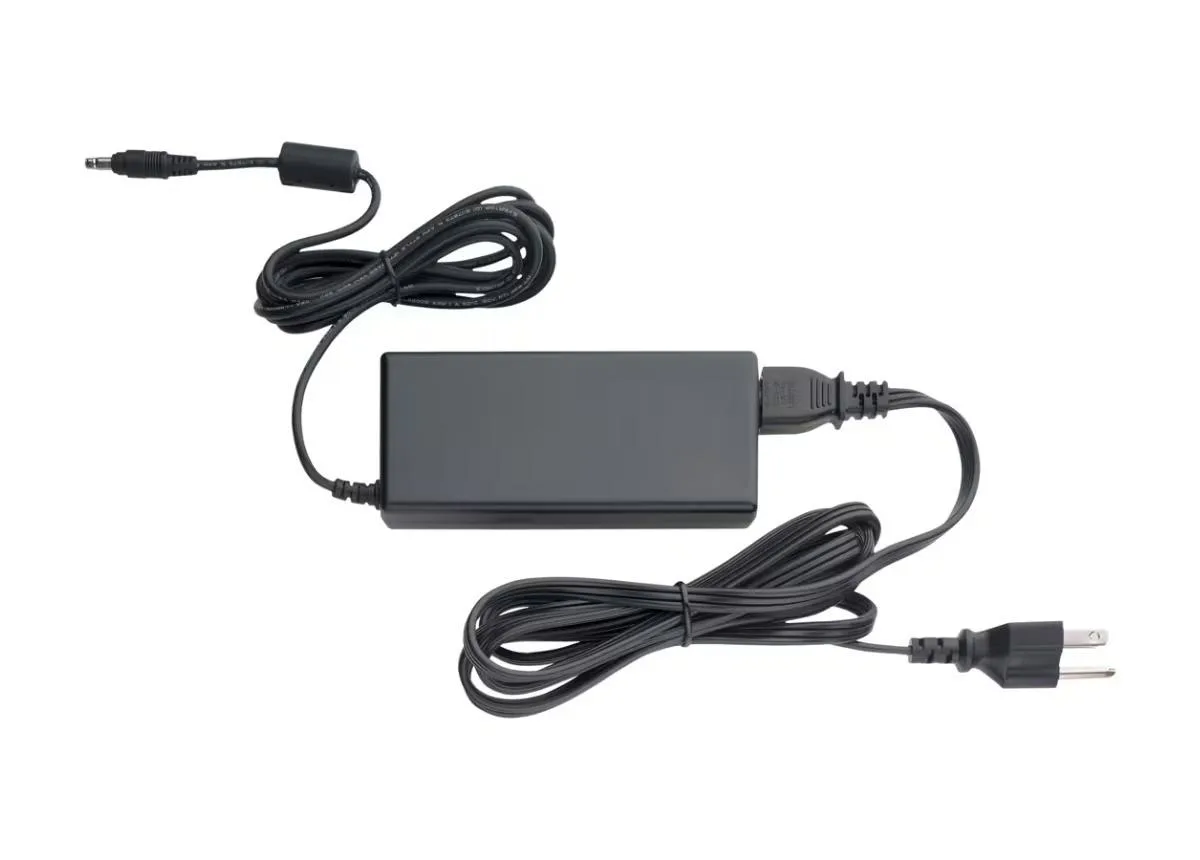 Black rectangular HP 60 W AC adapter with cable
