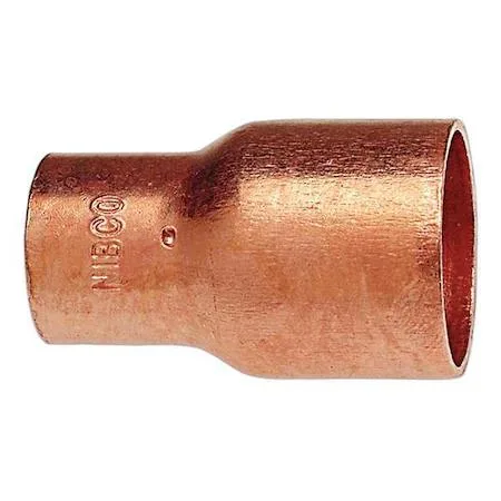 Straight copper reducing coupling with cup ends for 2 1/2 and 1 inch tube sizes