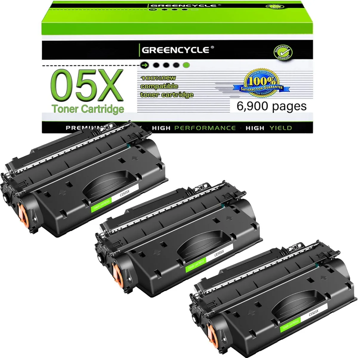 GREENCYCLE GREENCYCLE CE505X toner cartridge 3-pack black 6900 pages — product photo