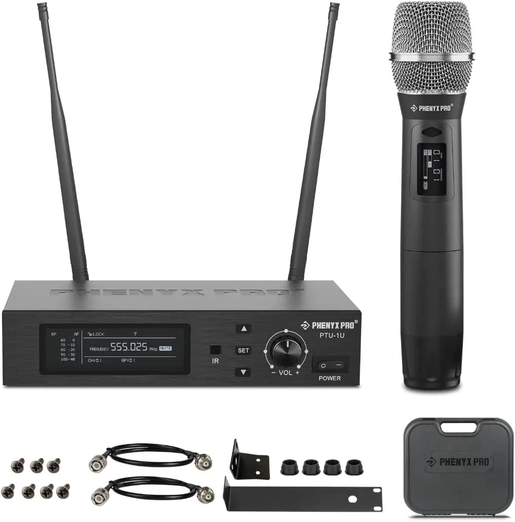 Phenyx Technology, LLC Phenyx Technology, LLC PTU-1U Wireless Microphone System 1000 Channels 555-580MHz 300-328ft Range — product photo