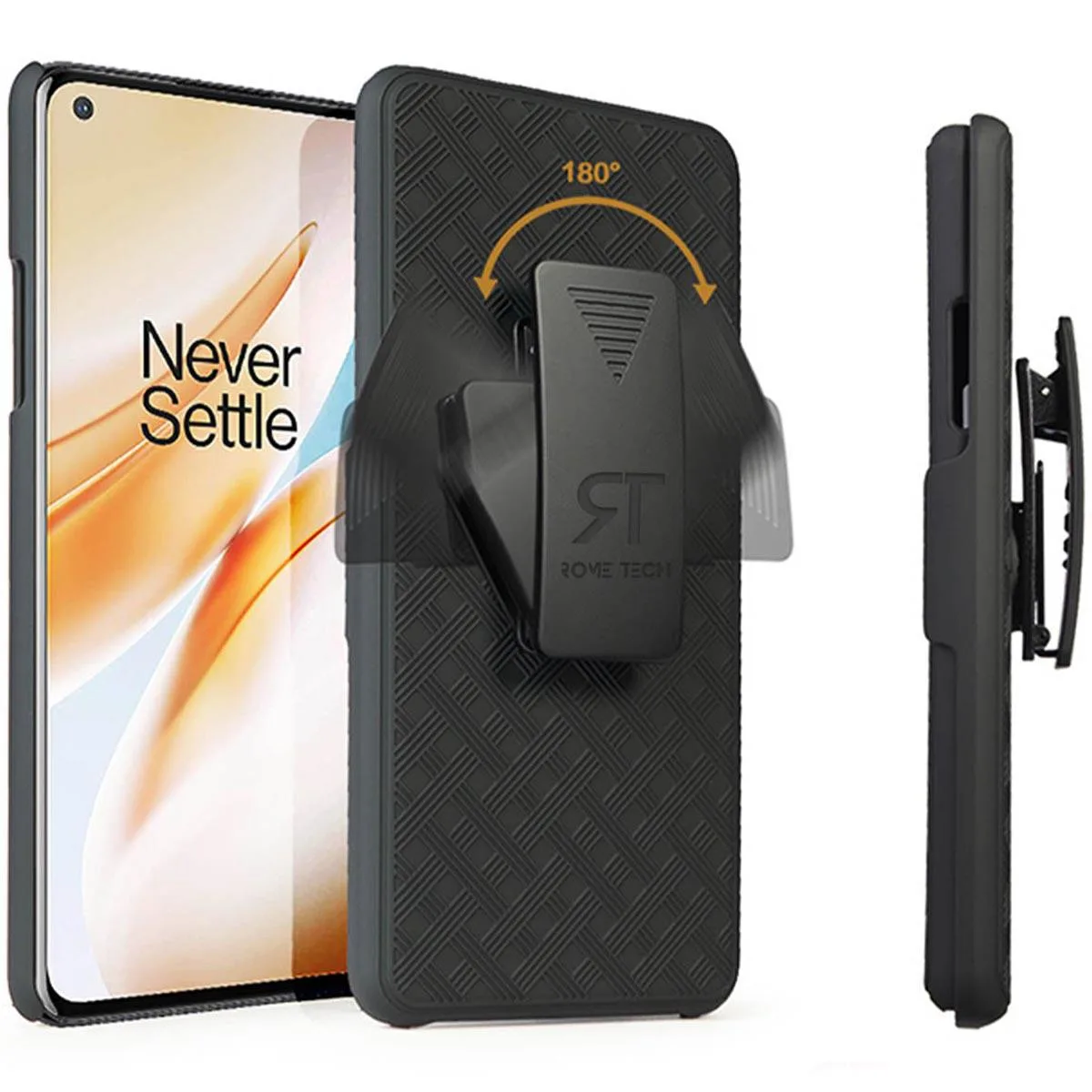 Rome Tech Rome Tech OnePlus 8 5G / UW Belt Clip Holster Case Black — product photo