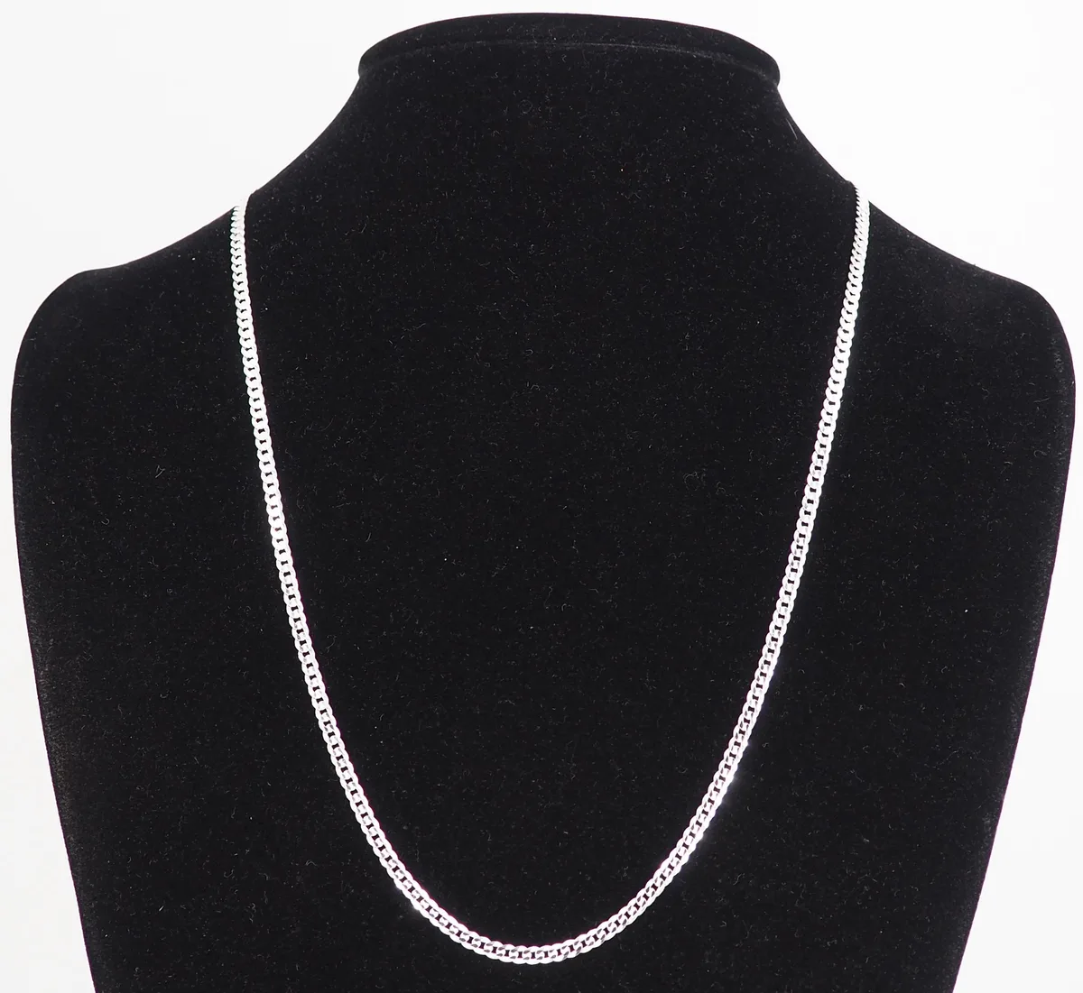 MST MST Solid 925 Sterling Silver 3mm Flat 24 Curb Chain Necklace — product photo