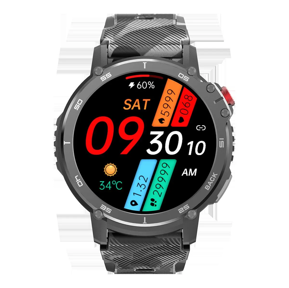 allentian allentian C22 1.6-Inch Smart Watch Black Steel Belt — product photo