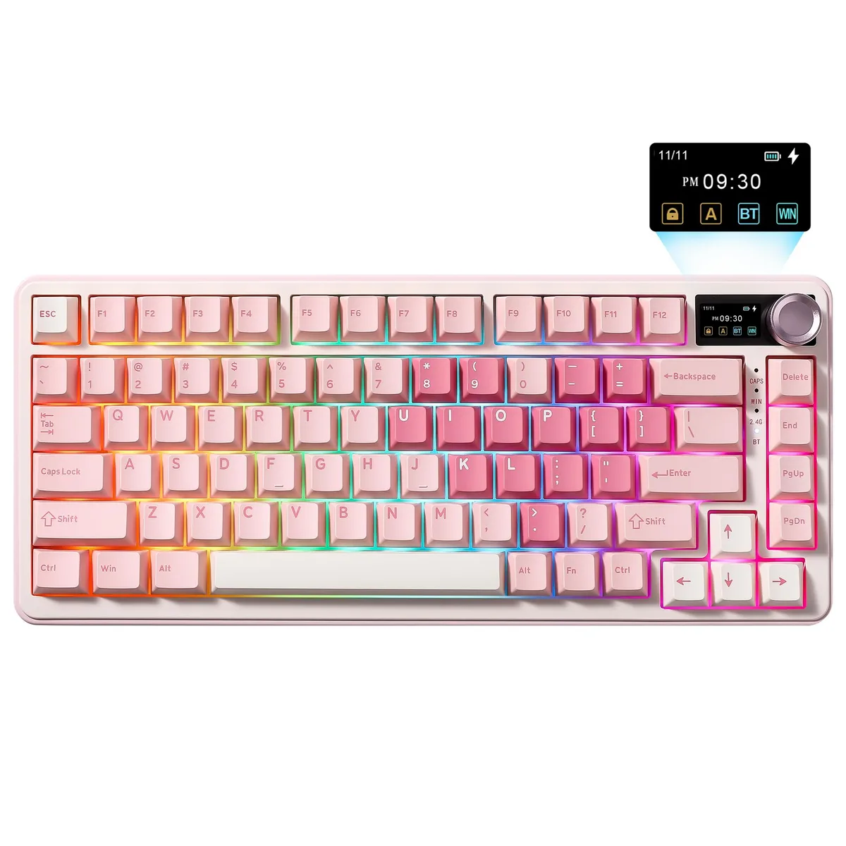 YUNZII YUNZII B75 PRO MAX 75% Wireless Mechanical Gaming Keyboard Pink Cocoa V2 Switch — product photo
