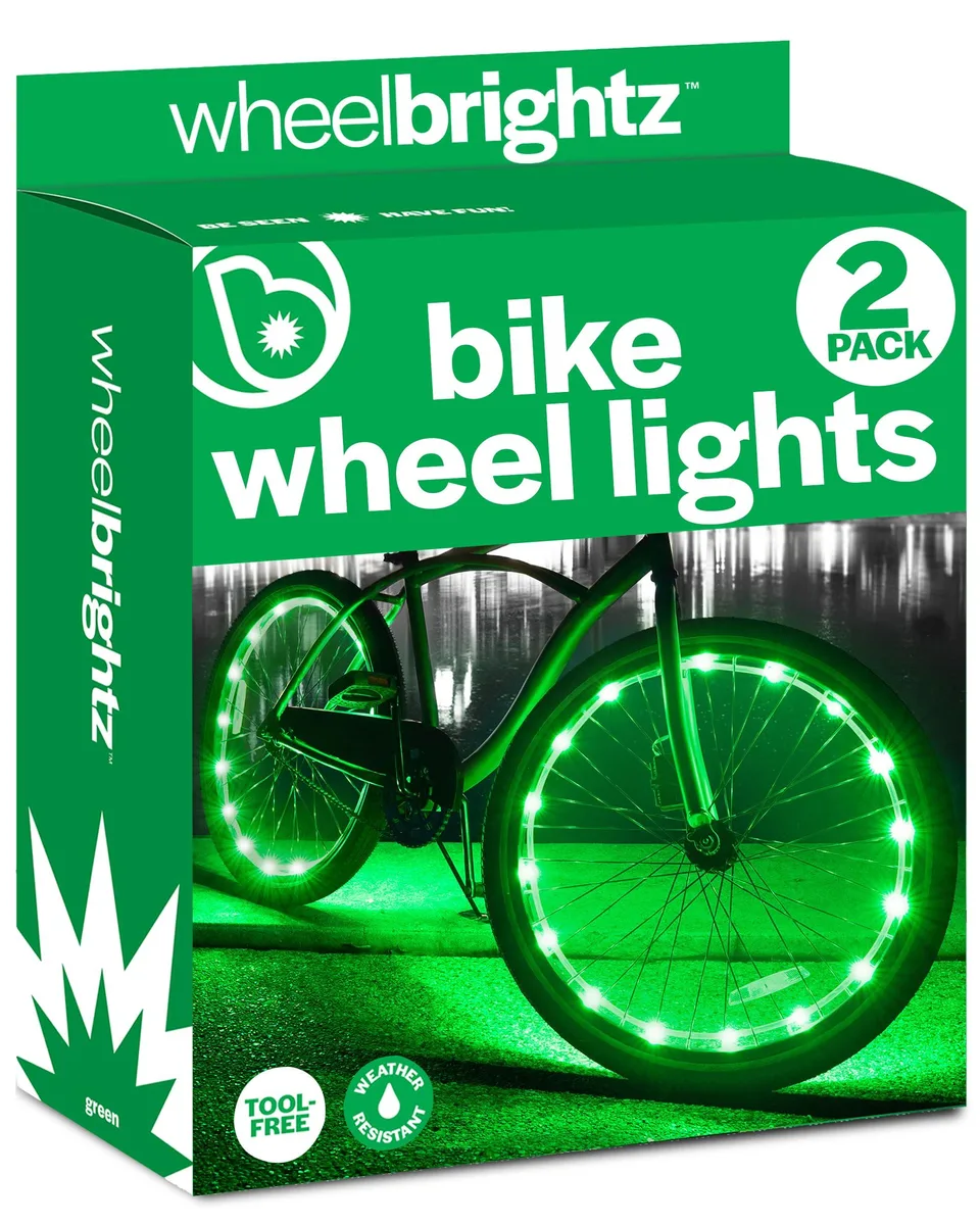  Hollywood Racks WheelBrightz 2-Pack Green LED Bike Wheel Lights — product photo