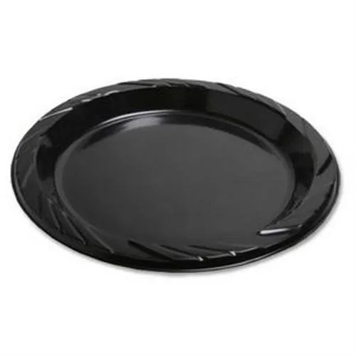 Genuine Joe Genuine Joe 10429 Plastic Plates 9" Black 125/PK — product photo