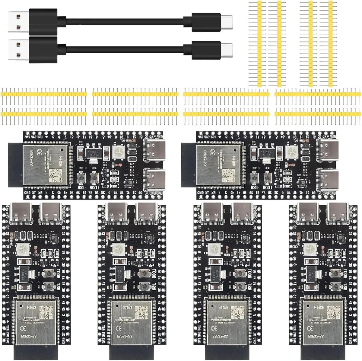MCDODO MCDODO ESP32-S3 DevKit S3 44-pin 8MB PSRAM 6-pack with 2×50 cm USB-C cables — product photo