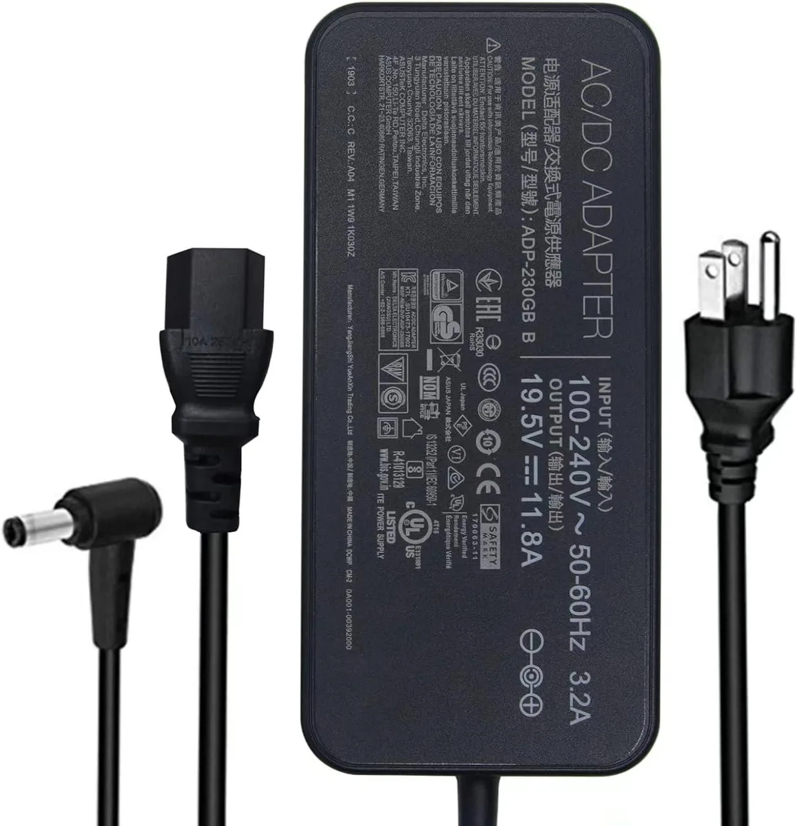 NShi NShi 240W 20V 12A AC Adapter 6.0x3.7mm laptop replacement part — product photo