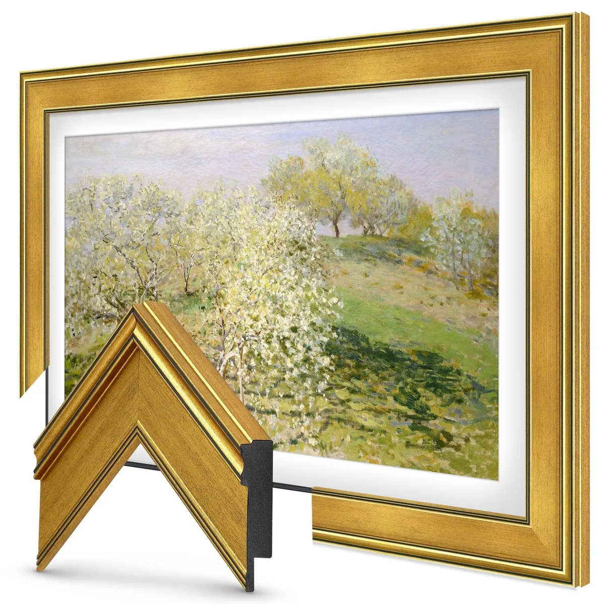 Frame My TV Frame My TV Antique Gold 75" Premiere Deco TV Frame 2 in 1 accessory — product photo