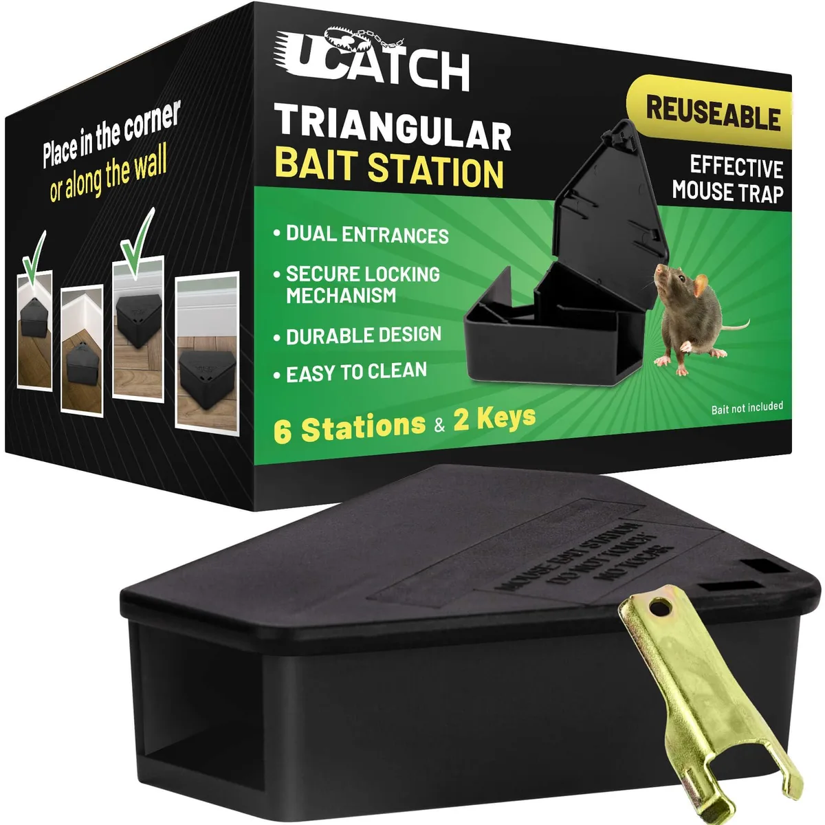  LockBait Pro Mouse Bait Stations 6 Pack — product photo