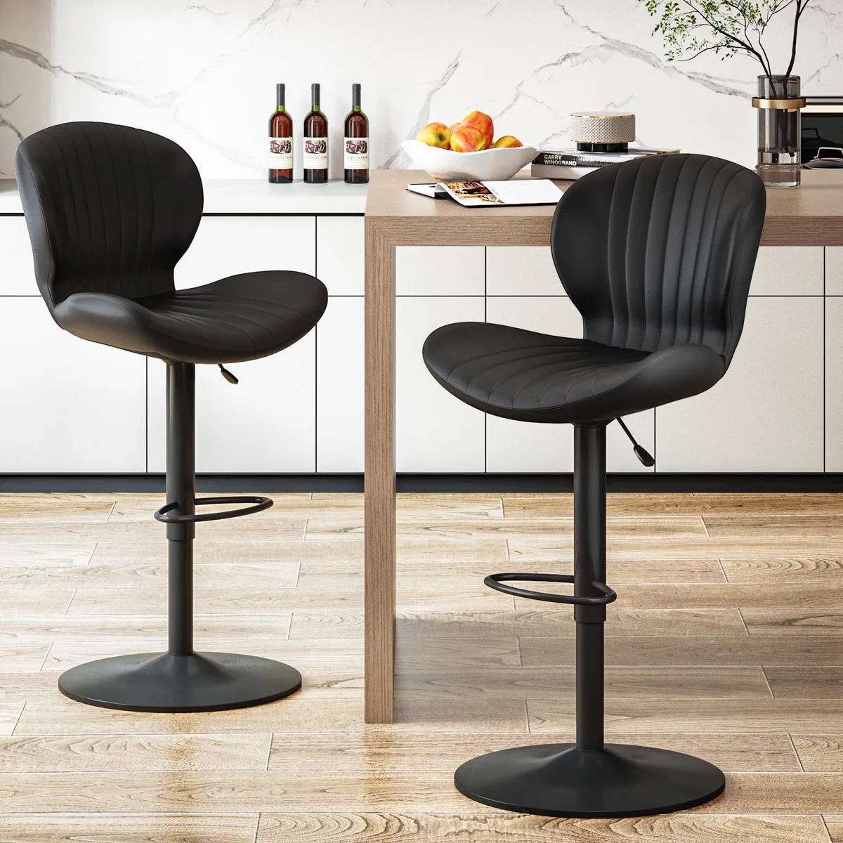 Vitesse Vitesse Adjustable Barstool Set of 2 Black — product photo