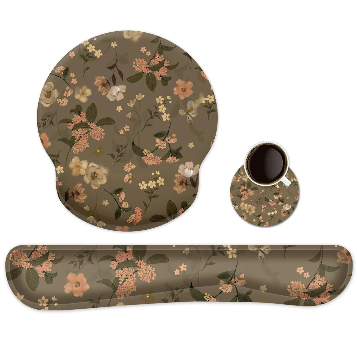 AORTDES KWRP-ZZ Wrist Rest Set Flowers 17.3 in x 7.4 in — product photo