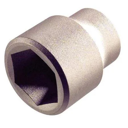 Ampco 3/8" drive 9/16" 6-point socket, natural aluminum bronze finish