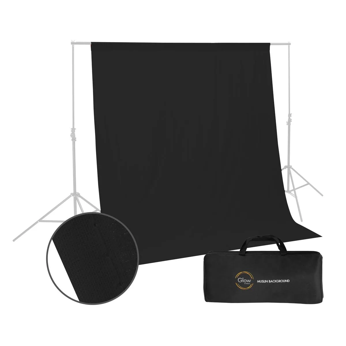 Glow Edge Glow Edge Muslin Background 10 x 10 ft Black — product photo