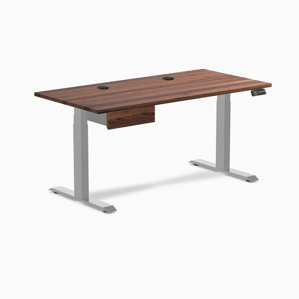 Desky Desky Dual Hardwood Standing Desk Walnut 60x30 inches Grey 140kg — product photo