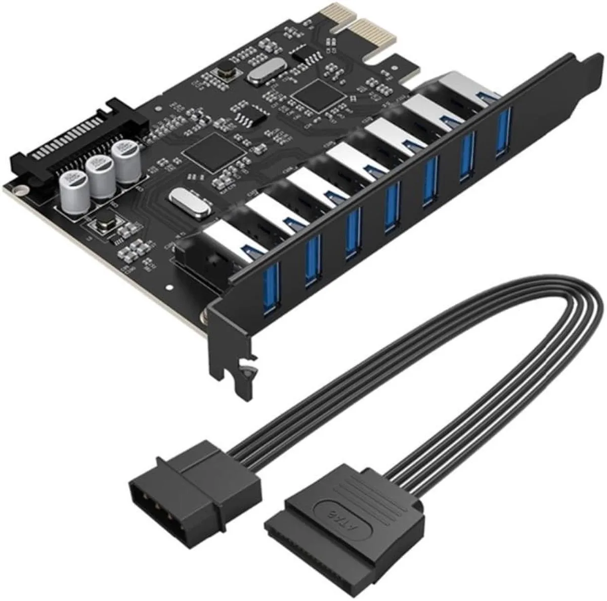 Vszerda Vszerda 7 Port USB 3.0 PCI-E Card 15 Pin SATA Power — product photo