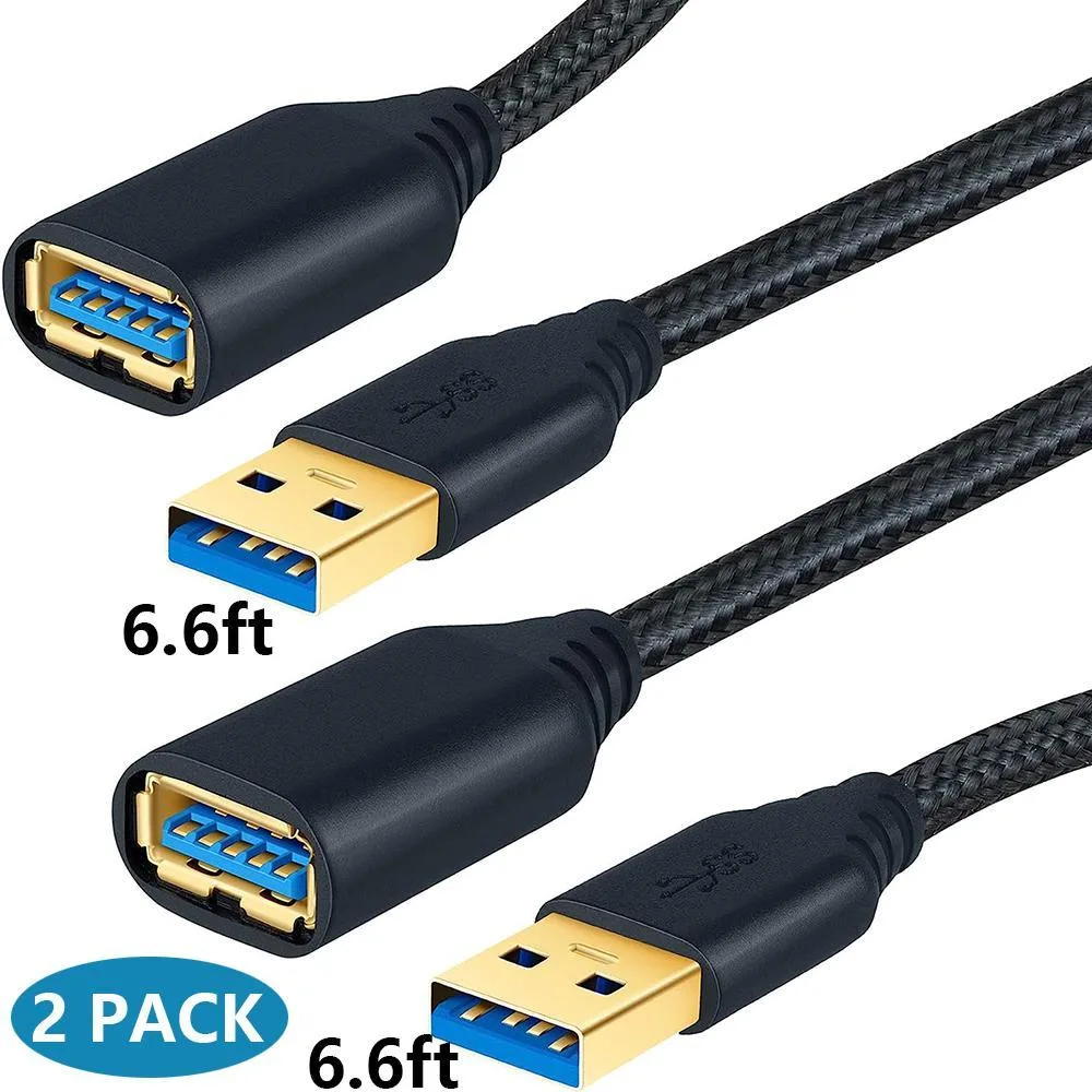 WRIARICH WRIARICH USB 3.0 Extension Cable Male to Female 6.6ft 2 Pack — product photo