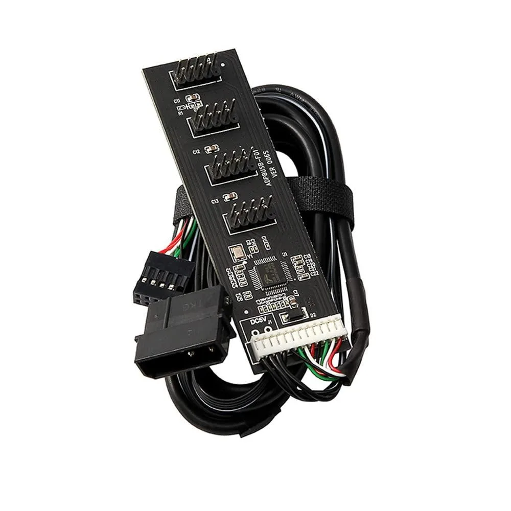Fervit Fervit USB 2.0 9pin 10pin Header 1 to 4 Female Splitter Extension Cable HUB with IDE 5V Power Connector — product photo