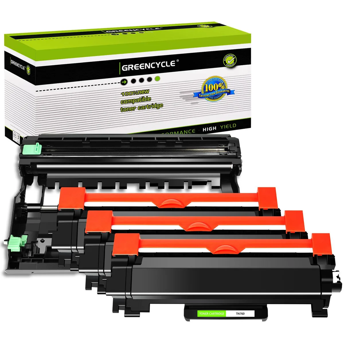 GREENCYCLE GREENCYCLE TN760 4-pack toner cartridge (3 toner, 1 DR730 drum) — product photo