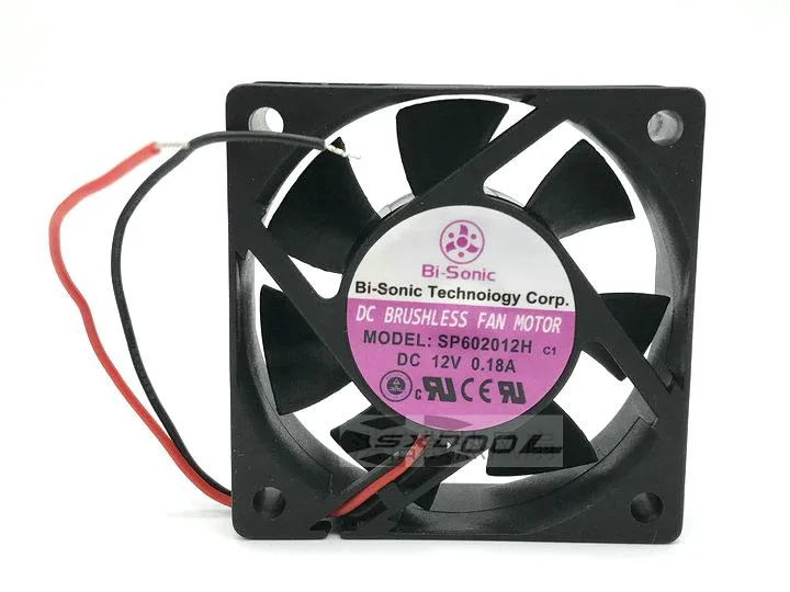 SXDOOL SXDOOL BI-SONIC SP602012H DC12V 0.18A 6CM 6020 2-wire case fan — product photo