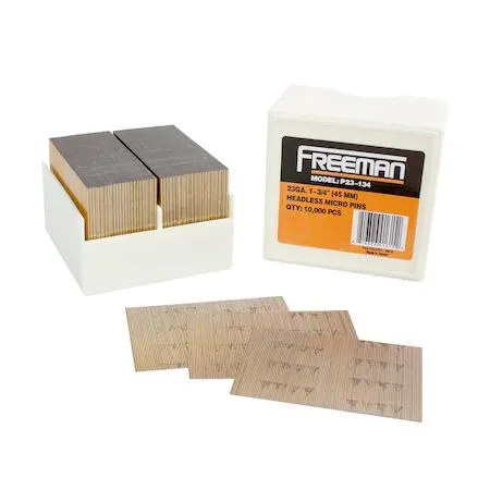 Box of 10 000 headless 23 gauge pin nails 1 3/4 inch glue collated