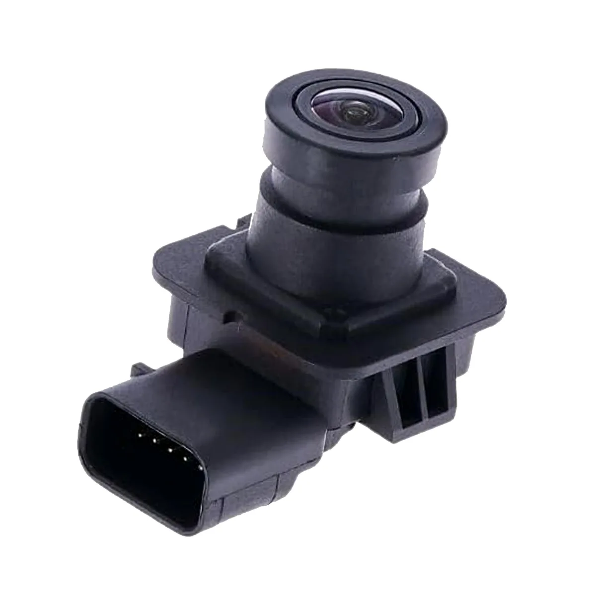 Small black camera with wide lens and mounting bracket