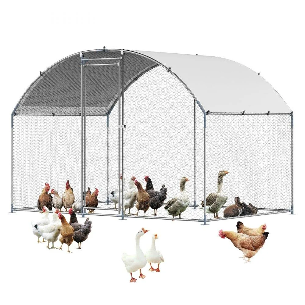 VEVOR VEVOR Metal Chicken Coop 9.8x6.5x6.5 ft Walk-in Run with Doom Roof Cover — product photo