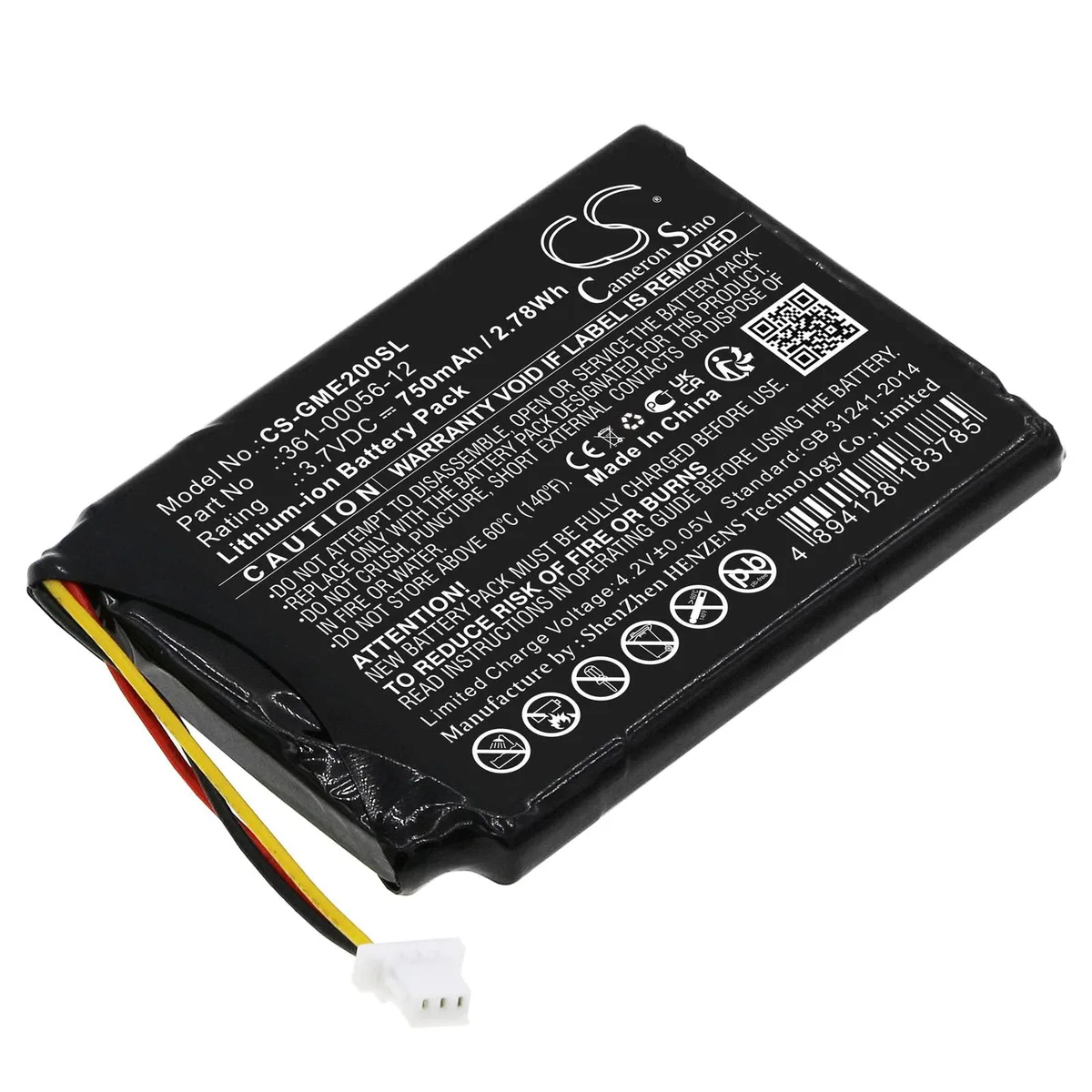  Cameron Sino Replacement Battery Garmin Dezl OTR700 EDGE Explore 2 750mAh 361-00056-12 — product photo