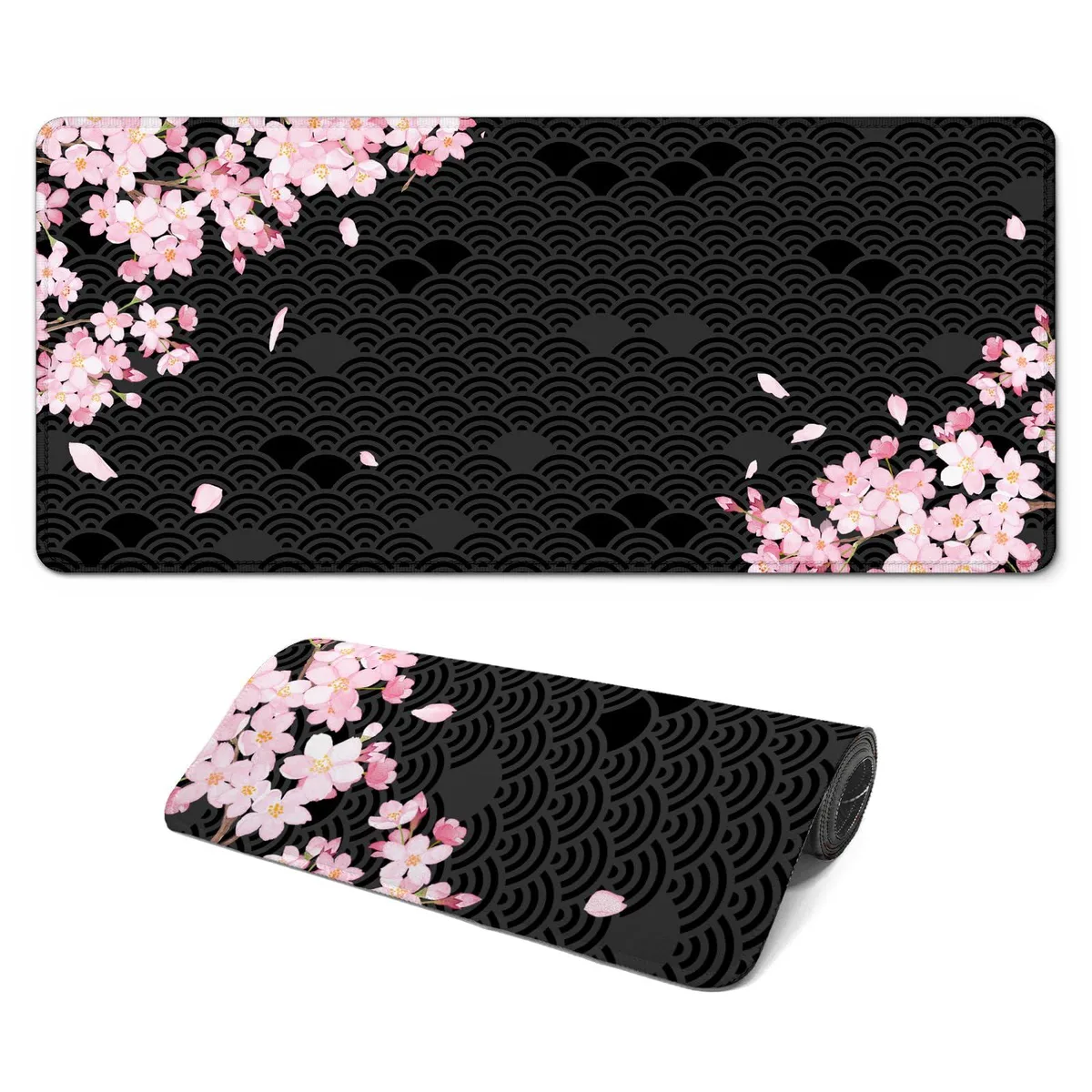  FTSYAD Mouse Pad 31.5 x 11.8 inch Black Cherry Blssom — product photo