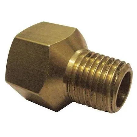 Brass reducing adapter with threaded ends, hexagonal body