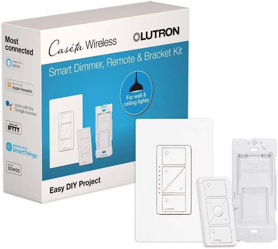 Lutron Lutron Caséta Smart Dimmer Switch &amp; Pico Remote Kit White 120V — product photo