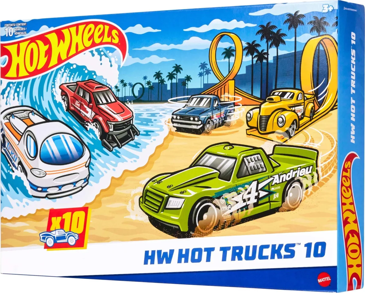 Mattel Wheels Mattel Wheels Hot Wheels 10-Pack 1:64 Scale Die-Cast Trucks (10 vehicles) — product photo