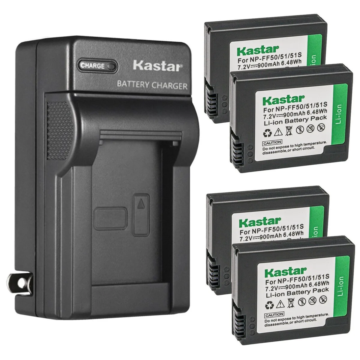 Kastar Kastar NP-FF50 4-Pack Battery & AC Wall Charger — product photo
