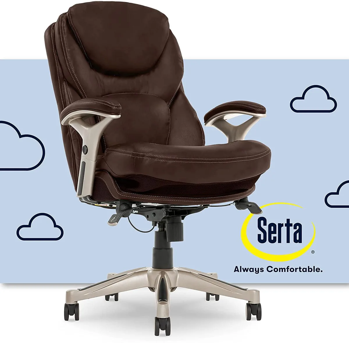 Serta Serta Ergonomic Executive Office Chair Back in Motion Chestnut Bonded Leather — product photo