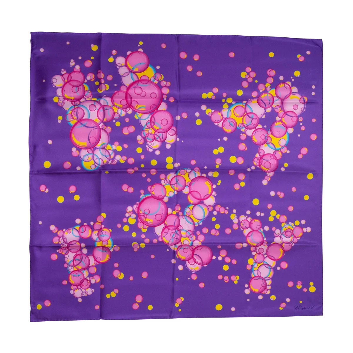 Chopard Chopard Happy Bubbles Purple Organic Silk Twill Shawl 90 cm — product photo
