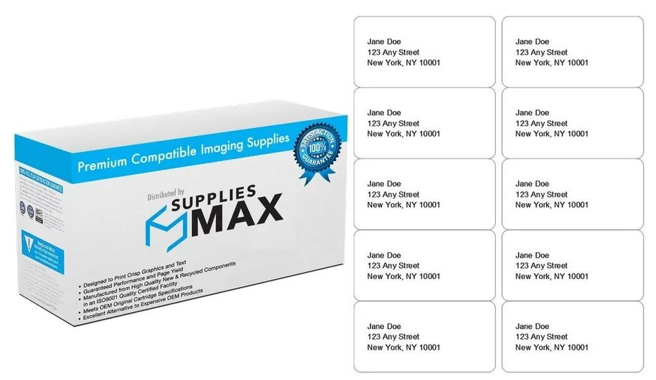 SuppliesMax SuppliesMax Avery 5163 White Labels 2 x 4in 1000 — product photo