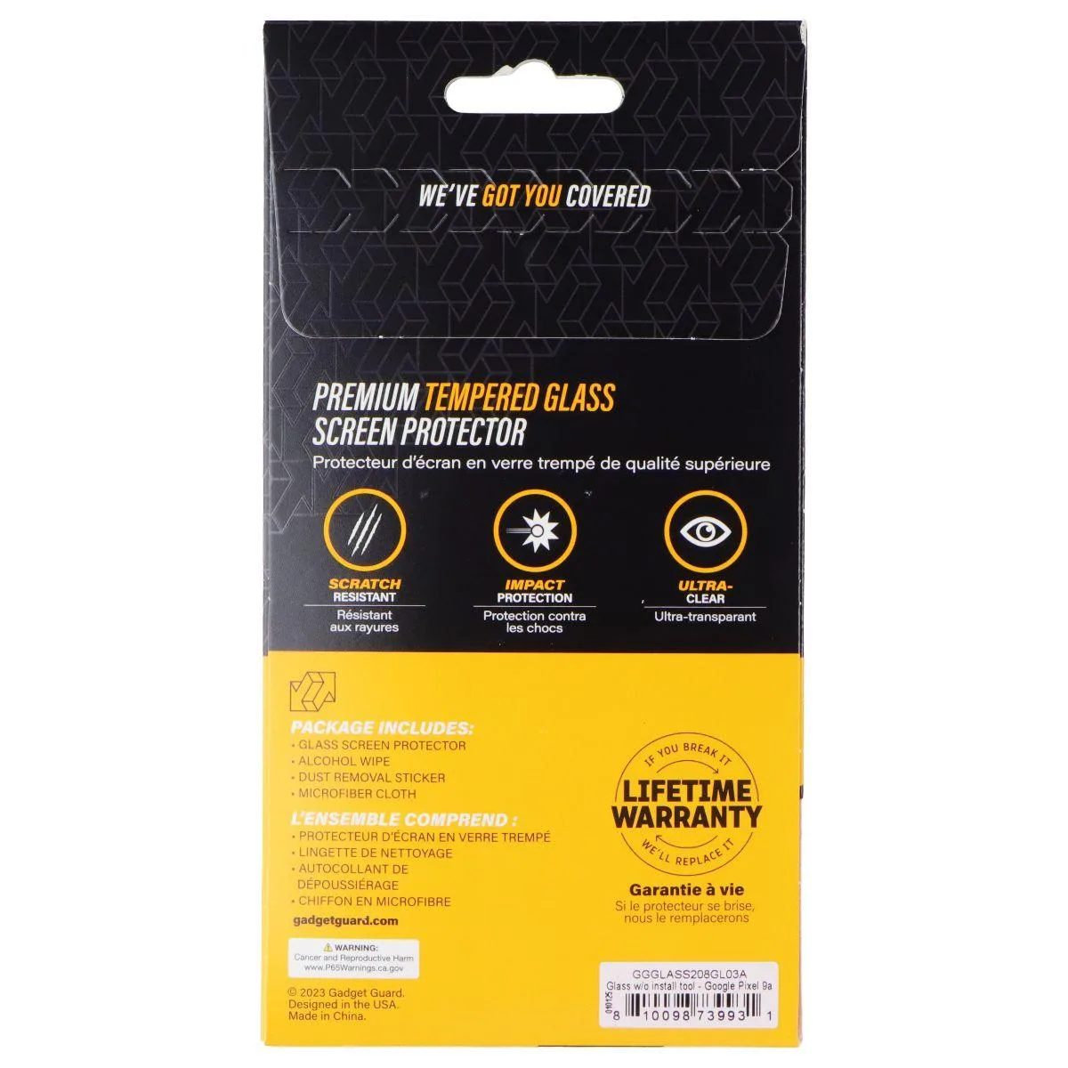 Tempered glass screen protector for Google Pixel 9a