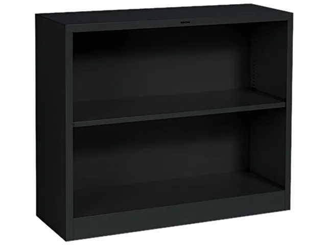 HON HON S30ABCP Metal Bookcase 2 Shelves 34.5"H x 12.63"D x 29"W Black office furniture — product photo